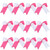 8 Inch 2 Colors Jumbo Cheerleader Bows Ponytail Holder Cheerleading Bows Hair (Hot pink-White)