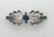 Faship Gorgeous Navy Blue Rhinestone Crystal Small Floral Hair Barrette Clip