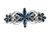 Faship Gorgeous Navy Blue Rhinestone Crystal Flora Hair Barrette Clip