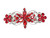 Faship Gorgeous Red Rhinestone Crystal Flora Hair Barrette Clip