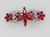 Faship Gorgeous Red Rhinestone Crystal Flora Hair Barrette Clip