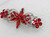 Faship Gorgeous Red Rhinestone Crystal Flora Hair Barrette Clip