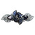 Faship Gorgeous Navy Blue CZ Crystal Heavy Duty Floral Hair Barrette Clip