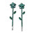 Faship Gorgeous A Pair Of Green Rhinestone Crystal Floral Hair Clips Pins 2 Pcs