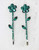 Faship Gorgeous A Pair Of Green Rhinestone Crystal Floral Hair Clips Pins 2 Pcs