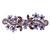 Faship Purple Crystal Flower Hair Barrette Clip