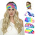4 Pack Athletic Tie-dye Headbands Boho Wide Stretch Non Slip Hair Bands Wrap Yoga Fashion Elastic Hair band for Sports, Workouts, Style