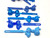 Tara Girls Super Cute Self Hinge Plastic Mulit Design Hair Barrettes Selection. 20 pc blue mix color bow shape.