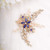 Aimimier Bridal Sapphire Crystal Hair Comb Pearl Blue Crystal Leaf Marquise Hair Piece Prom Party Festival Wedding Hair Accessories for Women and Gir