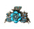 Women Retro Rose Flower Hair Claw Imitation Turquoise Fancy Jaw Clips Pins Fashion Alloy Rhinestone Hair Catch Barrette Hair Updo Grip Hair Accessori