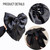 Bow Hair Claw Clips for Women, Ribbon Bowknot Hair Clips French Style with Long Tail for Women Girls Ponytail Hair Decorations Accessories (Black)