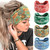 FULZTEY Wide Headbands for Women Floral Printed Boho Hairband Elastic Knotted Bandana Non Slip Workout Yoga Thick Turban Head Wrap Fashion Hair Acces
