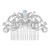 EVER FAITH Austrian Crystal CZ Wedding Royal Flower Leaf Vine Hair Comb Clear Silver-Tone