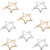 MIAO JIN 8 Pcs Exquisite Hollow Star Shape Hair Clips Hair Pins for Women's and Girls (Gold, Sliver)