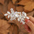 Jakawin Rhinestone Bride Wedding Hair Piece Silver Pearl Hair Clip Crystal Flower Headpiece Bridal Hair Accessories for Women HCl045 (1 Silver)