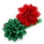 My Lello Petal Flower Headbands Girls Toddler Mixed Colors 2-Pack (Red/Green)