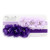 My Lello Girls Flower Headbands Toddler Fabric Beaded Trio Stretchy Elastic Pair (Royal/White)