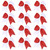 DEEKA 12PCS 8" Two Toned Large Cheer Hair Bows Ponytail Holder Handmade for Teen Girls Softball Cheerleader Sports-Red/White