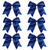 Metallic Sequin and Holographic 8 Inch Cheer Bow Cheerleader Cheerleading Jumbo Cheer Bow Hair Tie(Blue Sequin)