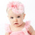 My Lello Baby Headband Shabby Fabric Flower Cluster Stretchy Elastic Pink Blush