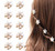 10 Pcs Small Mini Pearl Claw Clips with Flower Design, Sweet Artificial Bangs Clips Decorative Hair Accessories for Women Girls