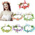 6Pcs Adjustable Boho Flower Crowns with Elastic Ribbon Floral Headbands Garland Bridal Bridesmaid Women Girls Teens Kids Headpiece for Hawaiian Party