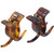 Parcelona French 3 Teeth Savana and Tortoise Shell Set of 2 Fish Style Ponytail Holder Strong Grip Jaw Hair Claw Clip Clamps