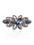 Sankuwen Floral Rhinestone Hairpin Luxury Crystal Flower Hair Barrette Clip (Gray-Blue)