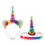 Lanmerry Unicorn Headband for Girls Unicorn Horn Hairbands Cosplay Birthday Party Cat Ear Head Bands Halloween Christmas Hair Accessory Gold Rainbow