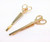 yueton 4pcs Gold and Silver Scissors Shape Barrettes Bobby Pin Hair Clips Bride Headwear Edge Clip Clamps