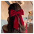 Long Velvet Hair Bow Red Bow Hair Clips Ribbon Velvet Hair Barrettes Clip Large Bowknot Hairpin Headwear Velvet Bow Hair Barrette Headpieces Lady Hai