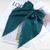 Andelaisi Vintage Silk Bow Hair Clips Green Bowknot Hair Barrettes Long Tail Silk Bow Hair Clip Barrette Large Bow Hair Accessories French Bowknot Cl
