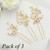 Jeairts Flower Crystal Bride Wedding Hair Pins Pearl Bridal Headpiece Leaves Headwear Hair Piece Decorative Hair Accessories for Women and Girls(Pack