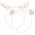 ELEARD Christmas Headbands for Girls Womens Sparky Crystal Reindeer Horn Snow Headbands Santa Holiday Hair Band Headpiece Set of 2 Pieces (Gold)
