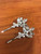 Lux Accessories Clear Flower Bridal Pave Faux Pearl Hair Clip Bobby Pin (2pc)