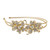 LUX ACCESSORIES Gold Tone Crystal Rhinestone Floral Flower 2 Row Coil Headband