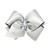 Wee Ones Girls' Metallic Overlay Hair Bow on a WeeStay No Slip Clip, King, Silver