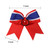 8 Inch 3 Colors 3 Layers 6 Pcs Cheerleader Bows Jumbo Cheerleading Bows Hair Elastic Hair Tie for High School College (Royal blue/White/Orange)