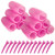 Hair Rollers, 12 Pack Hair Curler Small Hair Rollers for Women, Self Grip Hair Roller with Clips, Pink