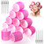 Jumbo Hair Curlers Rollers, 12Pcs 60mm Jumbo Hair Roller Curlers Self Grip Holding Rollers with 12Pcs Hair Clips for Long Straight Thick Hair (Rose R