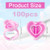 NXJ INFILILA Glue Rings for Eyelash Extensions 100PCS Disposable Rings For Lashes Lovely Heart Shape, Makeup Plastic Nail Art Glue Cups Lash Extensio