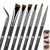 KINGMAS 7pcs Eyeliner Brush Set, Angled Flat Gel Eye Liner Makeup Brushes, Ultra Thin Liner Brush, Fine Point Eyeliner Brushes for Women Girls