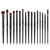 Jessup Eye Brushes Set, Vegan Makeup Brushes with Concealer Powder Eyeshadow Blending Eyeliner Spoolie Brush, 16pcs Premium Synthetic Black Cosmetic