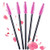 BTYMS 100 Pcs Disposable Eyelash Brush Mascara Applicator Lash Wand Eyebrow Spoolie for Extension - Pink