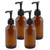 Cornucopia Brands 4oz Amber Glass Pump Bottles (Pack of 4) Great for Lotions, Liquid Soap, Aromatherapy and More