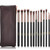 MSQ Eyeshadow Brushes 12pcs Eye Make Up Brush Set with Bag (PU Leather Pouch) Soft Synthetic Hairs for Eyeshadow, Eyebrow, Eyeliner, Blending, Best G
