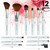 Pure Beauty Works 12pc Complete Makeup Brush Set Premium Synthetic Bristles Blending Brush Bronzer Brush Foundation Brush Eyeshadow Brush Face Powder