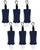 ICObuty Empty Bottle for Hand Gel Products Liquid Soap 6 Pack 1 OZ Travel Sized Holder Keychain Carriers Flip Cap Reusable Portable (Navy Blue)