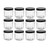 Clear Plastic Jar 4 ounce with Black Ribbed Lid (Pack of 12), Refillable Storage Containers with Lids for Cosmetic, Kitchen, DIY Products, Arts and C