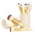 Matto Makeup Brushes 10-Piece Golden Makeup Brush Set with Foundation Powder Mineral Eye Face Make Up Brushes Holder